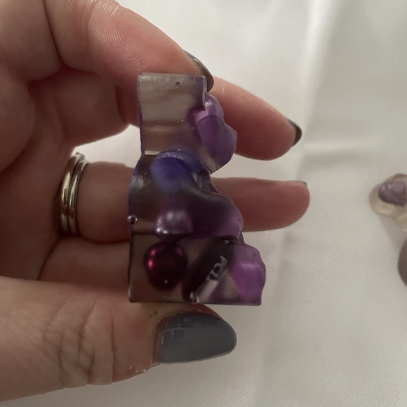 2 Chill Pill Resin Art Purple Sculpture Mini  Bears Unique - Picture 6 of 8